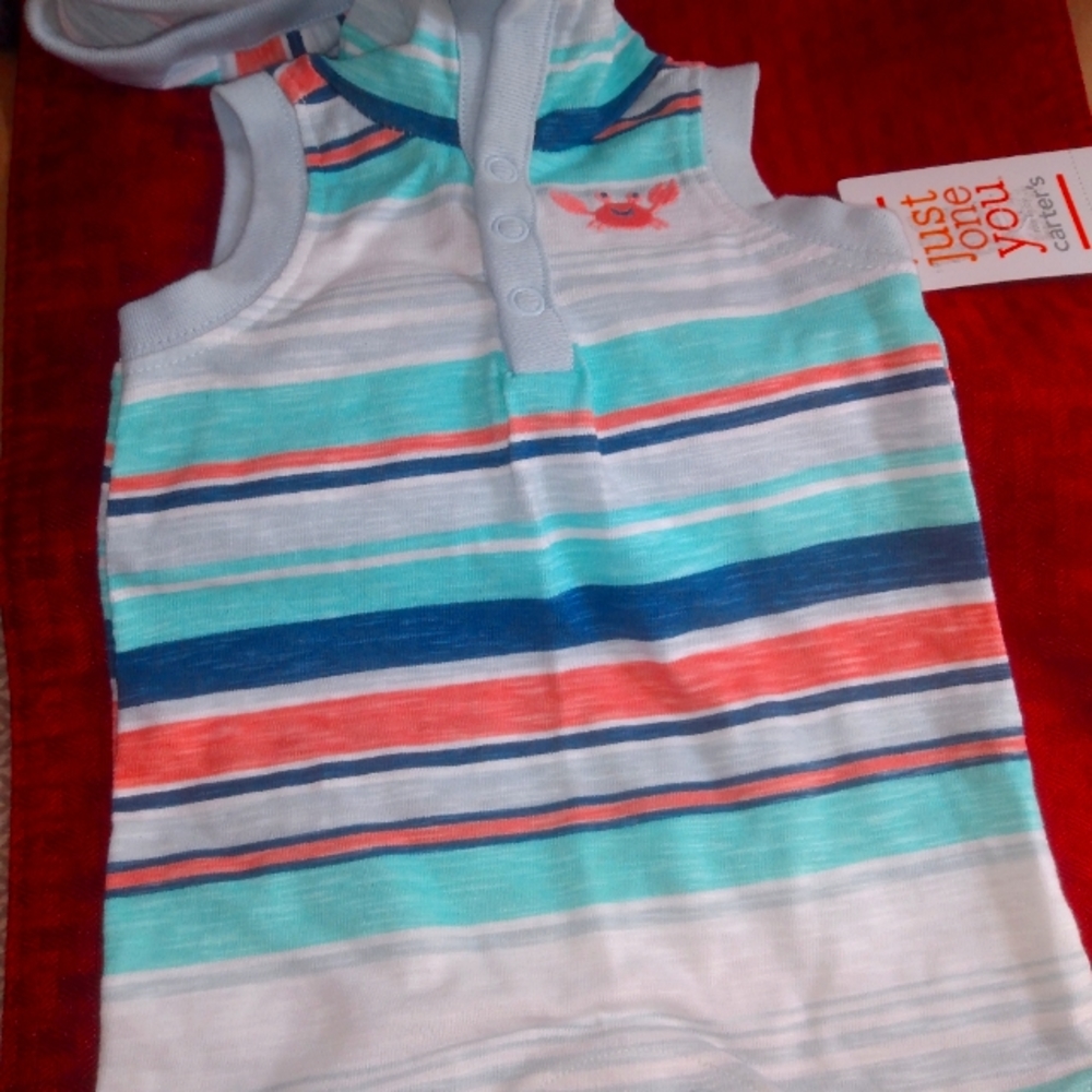 Romper with hoodie.